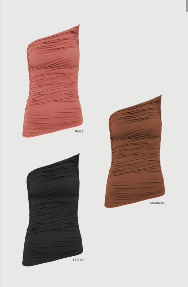 BLUSA UM OMBRO FRANZIDO- LAURA